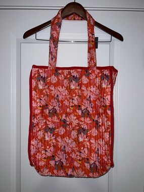 Karma Highway Floral Pink-Red Quilted Tote Bag